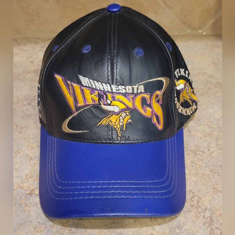 Vintage Leather Minnesota Vikings Cap